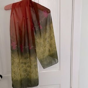 Sheer rectangular scarf